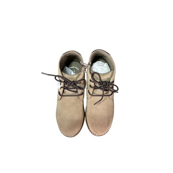 Sonoma Boys Ryderr Taupe Lace-Up Easy Zip Boots Size 2 Durable Suede - Picture 1 of 8